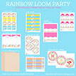 Rainbow Loom Birthday Party Printable Collection